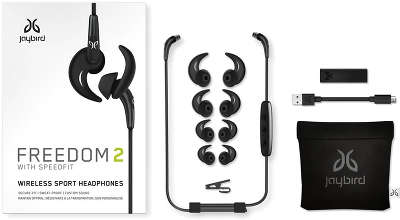 Наушники для спорта Jaybird Freedom 2 Wireless Headphones with Speedfit CARBON + гарнитура (985-000749)