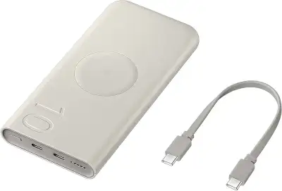 Мобильный аккумулятор Samsung EB-U2510 10000mAh 25W 3A 2xUSB-C беспров.зар. бежевый (EB-U2510XUEGRU)