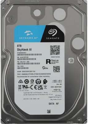 8TB Seagate SkyHawkAl (ST8000VE001) {SATA 6 Гбит/с, 7200 rpm, 256 mb buffer, для видеонаблюдения}