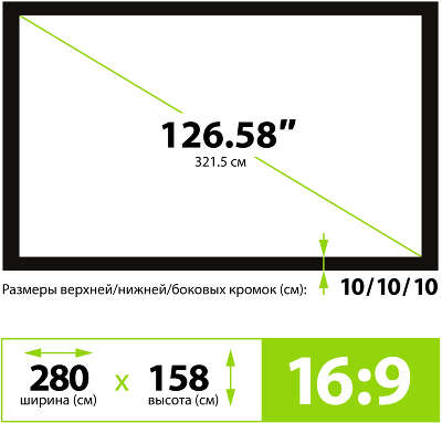 Экран на раме Cactus 158x280см FrameExpert CS-PSFRE-280X158 16:9 настенный натяжной
