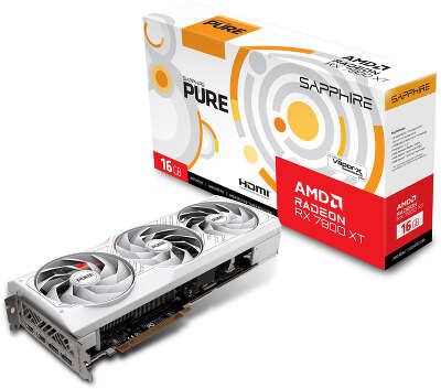 Видеокарта Sapphire AMD Radeon RX 7800 XT PURE GAMING OC 16Gb DDR6 PCI-E 2HDMI, 2DP