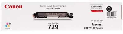 Canon Cartridge 729Bk  4370B002 Тонер картридж для LBP 7010C, Черный, 1200стр.
