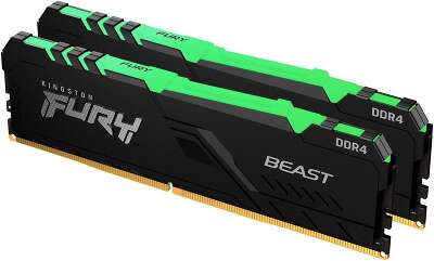 Набор памяти DDR4 DIMM 2x16Gb DDR3200 Kingston Fury Beast Black RGB (KF432C16BB12AK2/32)