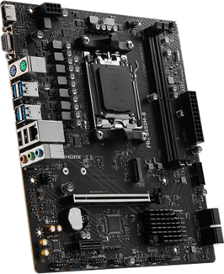 Материнская плата MSI PRO B650M-B,B650,AM5,2DDR5,1PCI-Ex16,1PCI-Ex1,1M.2,4SATA3,6USB3.2 Gen1,6USB2.0,HD Audio