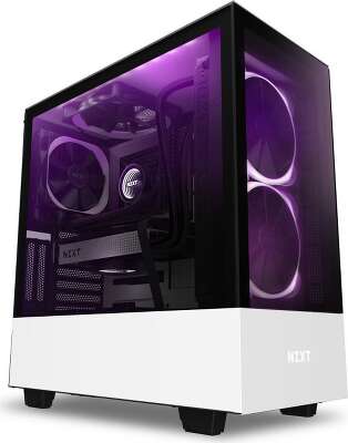 Корпус NZXT H510 Elite White/black, белый, ATX, Без БП (CA-H510E-W1)