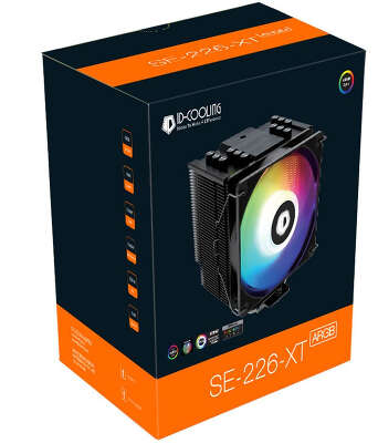 Устройство охлаждения(кулер) ID-Cooling SE-226-XT ARGB Soc-AM5/AM4/1200/1700/1851 черный 4-pin 16-32dB Al+Cu 250W 1300gr Ret (SE-226-XT ARGB)