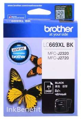 Картридж струйный Brother LC669XLBK черный (2400стр.) для Brother MFC-J2320/J2720
