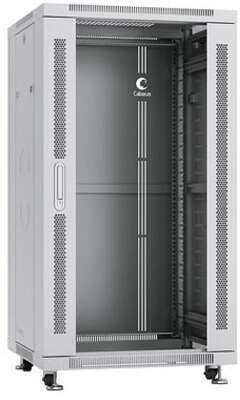 Cabeus SH-05C-22U60/60 Шкаф монтажный телекоммуникационный 19" напольный для распределительного и серверного оборудования 22U 600x600x1166mm (ШхГхВ) передняя стеклянная и задняя сплошная металлическая