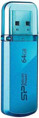 Модуль памяти USB2.0 Silicon Power Helios 101, 64 Гб, голубой [SP064GBUF2101V1B]