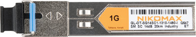 Модуль NIKOMAX SFP, 1.25 Гбит/с, WDM, 1 ОВ, SM, 1xSC, Tx:1310/Rx:1490 нм, DDM, 14 дБ (до 20 км), -40 +85 °С