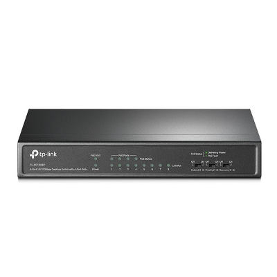 коммутатор TP-Link TL-SF1008P, 8-Port 10/100 Mbps Desktop Switch with 4-Port PoE+, 66 W, 250m