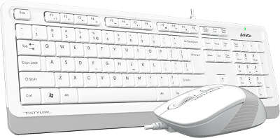 Клавиатура + мышь A4Tech Fstyler F1010 клав:белый/серый мышь:белый/серый USB Multimedia F1010 WHITE