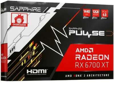 Видеокарта Sapphire AMD Radeon RX 6700 XT Gaming OC 12Gb DDR6 PCI-E HDMI, 3DP