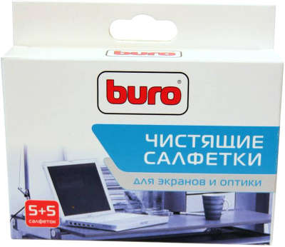 Чистящие салфетки BURO для очистки экранов любого типа и оптики в индивидуальной упаковке