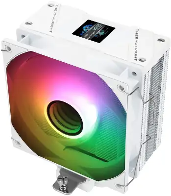Устройство охлаждения(кулер) Thermalright Assassin Spirit 120 Vision ARGB Soc-AM5/AM4/1200/1700/1851 белый 4-pin 25.6dB Al+Cu LCD Ret (AS120-VISION-WH-ARGB)