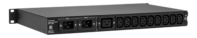 Автомат ввода резерва ELEMY ATS, 1U, 220B, 16A, Индикация: OLED-дисплей, Мониторинг: WEB, SNMP, Modbus-TCP, Вход (2) C20, Выход (1) C19 (9) C13 (аналог: AP4423, AP4423A)