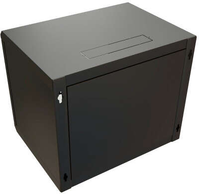Шкаф коммутационный WRline (WR-TW-1266-GP-RAL9004) настенный 12U 600x600мм пер.дв.стекл 2 бок.пан. направл.под винты 60кг черный 500мм 650мм IP20 сталь