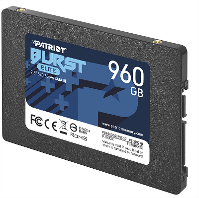 Твердотельный накопитель Patriot SSD BURST ELITE 960GB SATA3 2.5" R450/W320 TBW 400TB 3D NAND