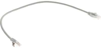 Коммутационный шнур NIKOMAX U/UTP 4 пары, Кат.5е (Класс D), 100МГц, 2хRJ45/8P8C, T568B, заливной, с защитой защелки, многожильный, BC (чистая медь), 24AWG (7х0,205мм), поливинилхлорид, серый, 0,5м