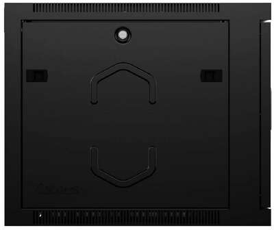 Cabeus SH-05F-15U60/60-R-BK Шкаф телекоммуникационный настенный разобранный 19" 15U 600x600x769mm (ШхГхВ) дверь стекло, цвет черный (RAL 9004)