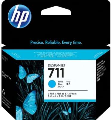 HP CZ134A Картридж №711, Cyan {Designjet T120/T520, Cyan (29ml 3 - pack)}