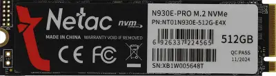 Твердотельный накопитель M.2 NVMe 512Gb Netac N930E Pro [NT01N930E-512G-E4X] (SSD)