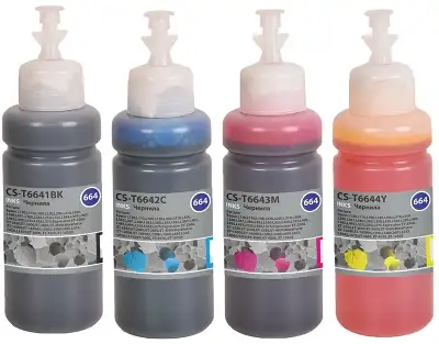 Чернила Cactus CS-T664set 664 голубой/пурпурный/желтый/черный набор 4x70мл для Epson L130,L110,L100,L220,L200,L310,L300,L360,L361,L380,L382,L350,L355,L365,L395,L405,L485,L495,L555,L565,L575,Expression ET-2500,ET-2550,ET-2600,ET-2650,ET-4500;WorkForce ET-1
