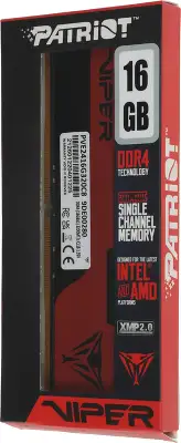 Память DDR4 16Gb 3200MHz Patriot PVE2416G320C8 Viper Elite II RTL Gaming PC4-25600 CL18 DIMM 288-pin 1.35В с радиатором Ret