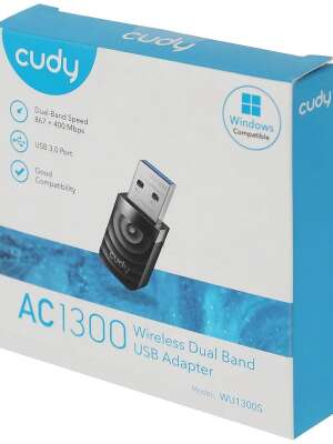 Адаптер Wi-Fi CUDY WU1300S (AC1300, 802.11a/b/g/n/ac, USB 3.0) (WU1300S)