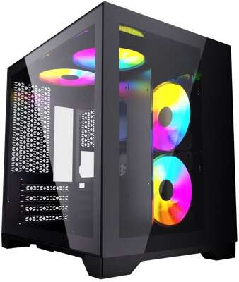 Корпус Powercase Корпус Powercase Vision Micro, Black, Tempered Glass, 4х 120mm 5-color fan, чёрный, mATX (CVBM-L4) (CVBM-L4) (202896)