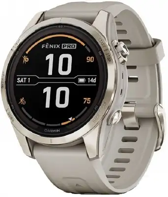 Смарт-часы Garmin Fenix 7S Pro 30.4мм 1.2" transflective корп.серебристый рем.графитовый (010-02776-00)