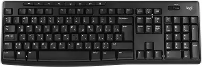 Клавиатура Logitech K270 черный/белый USB беспроводная Multimedia (920-003757)