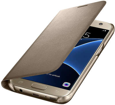 Чехол-книжка Samsung для Samsung Galaxy S7 LED View Cover золотой (EF-NG930PFEGRU)