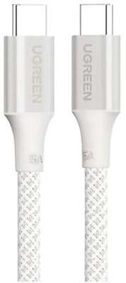 Кабель UGREEN L502 (35221) 100W USB-C to USB-C PD Fast Charging Braided Cable 5A Max. Длина: 2м. белый