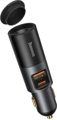 Автомобильное ЗУ Baseus Share Together Charge with Cigarette Lighter USB/USB-C 120W, Grey [CCBT-C0G]