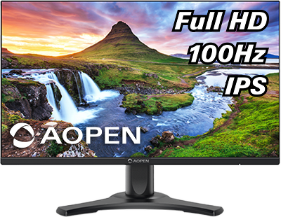 Монитор 23,8'' AOPEN 24CL2YEbmirx IPS, 1920x1080, 1 / 5ms, 250cd, 100Hz, 1xVGA+1xHDMI(1.4)+SPK+Audio In/Out, Speakers 2Wx2, H.Adj. 110 (by ACER)