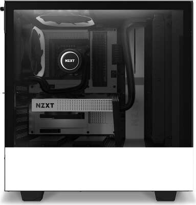 Корпус NZXT H510 Elite White/black, белый, ATX, Без БП (CA-H510E-W1)