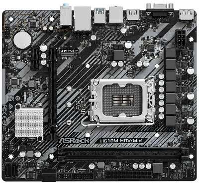 Материнская плата ASRock H610M-HDV/M.2 R2.0 (LGA1700/H610/2xDDR4/mATX/VGA, HDMI, DP) (H610M-HDV/M.2 R2.0)