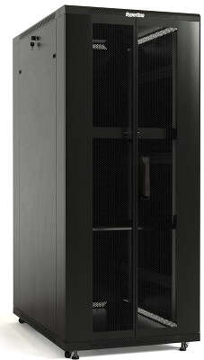 Шкаф серверный Hyperline TTBR-4281-DD-RAL9004 напольный 42U 800x1000мм пер.дв.перфор.2ств. задн.дв.перфор.2-хст. 2 бок.пан. 800кг черный 910мм 133кг 2055мм 20 сталь