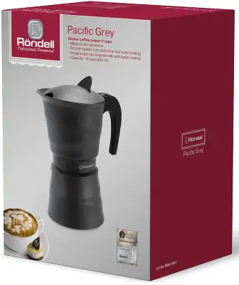 Кофеварка гейзерн. Rondell Pacific Grey RDA-1901 0.45л алюминий серый