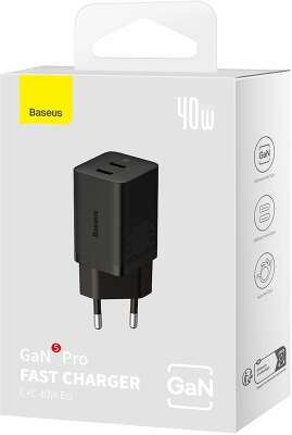 Зарядное устройство BASEUS GaN5 Pro 40W, Black [CCGP180101]