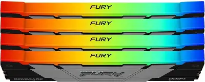 Память DDR4 4x8GB 3200MHz Kingston KF432C16RB2AK4/32 Fury Renegade RGB RTL Gaming PC4-25600 CL16 DIMM 288-pin 1.35В dual rank с радиатором Ret