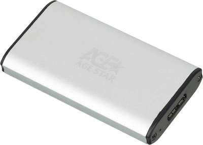 Внешний корпус для SSD AgeStar 3UBMS1 mSATA USB 3.0 пластик/алюминий серебристый