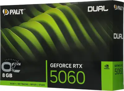 Видеокарта Palit PCI-E 5.0 PA-RTX5060 DUAL OC NVIDIA GeForce RTX 5060 8Gb 128bit GDDR7 2280/28000 HDMIx1 DPx3 HDCP Ret