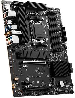 Материнская плата MSI PRO B650-S WIFI B650, AM5, 4*DDR5, 2*PCIEx16, 1*PCIEx1, 2*M.2, 2*TypeC, 3*USB3.2Gen2, 6*USB3.2Gen1, 4*USB2.0, 4*SATA3.0, 2.5G, DP, HDMI, ATX, RTL