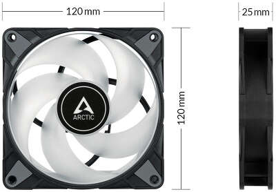 Вентилятор Arctic Cooling P12 PWM PST A-RGB 0dB, 120мм, 2000rpm, 4-pin PWM, 1шт, ARGB