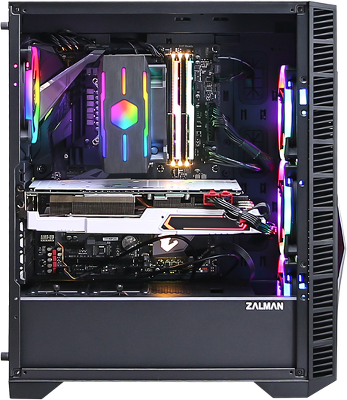 корпус ZALMAN Z3 ICEBERG, ATX, BLACK, WINDOW, 5x3.5", 1x2.5", 1xUSB2.0, 2xUSB3.0, FRONT 1x120mm ARGB, REAR 1x120mm ARGB