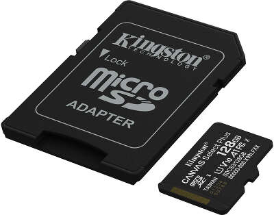 Карта памяти/ Kingston Canvas Select Plus 128GB Gen3 microSDXC 150MB/s A1 Card + Adapter