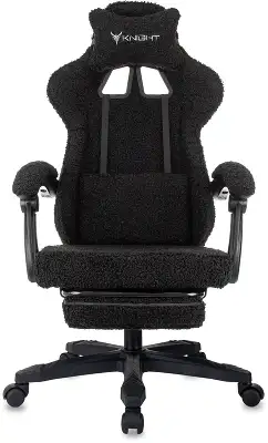 Кресло игровое Knight Lord/F черный экомех крестов. пластик подст.для ног
