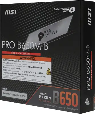 Материнская плата MSI PRO B650M-B Socket AM5 AMD B650 2xDDR5 mATX AC`97 8ch(7.1) 2.5Gg RAID+VGA+HDMI
